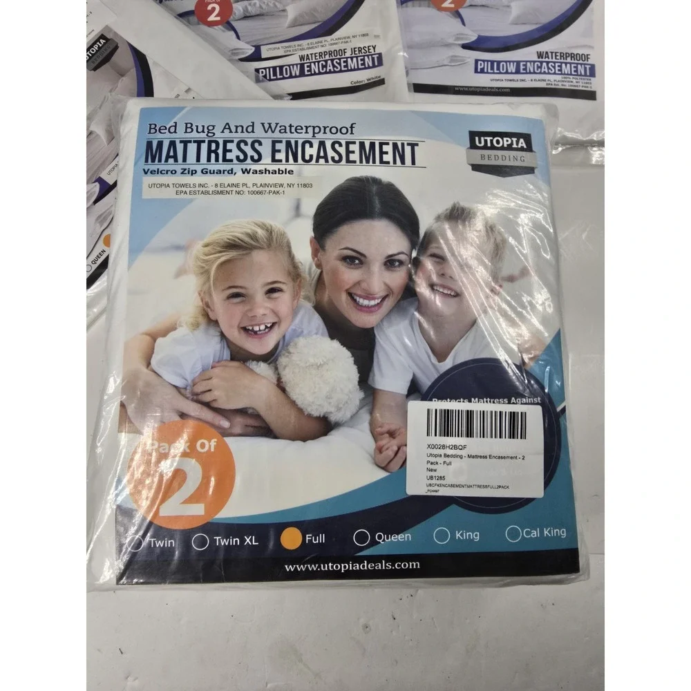 Lot Of Utopia Bedding Full Mattress Protector Packs Waterproof Encasement Pillow